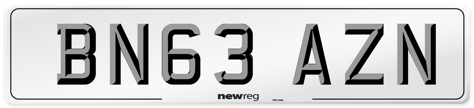 BN63 AZN Number Plate from New Reg